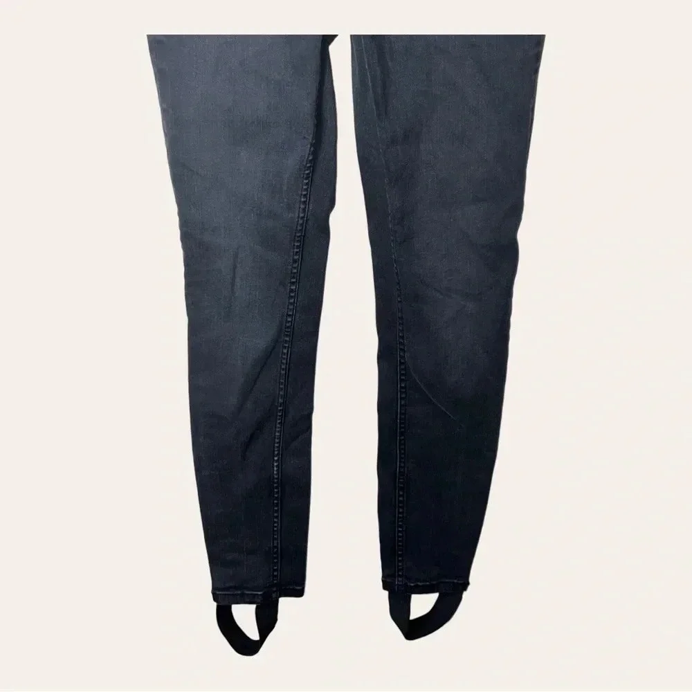 0496W. Free PEOPLE HIGH RISE STIRRUP SKINNY JEANS BLACK‎ WOMEN’S SIZE 27